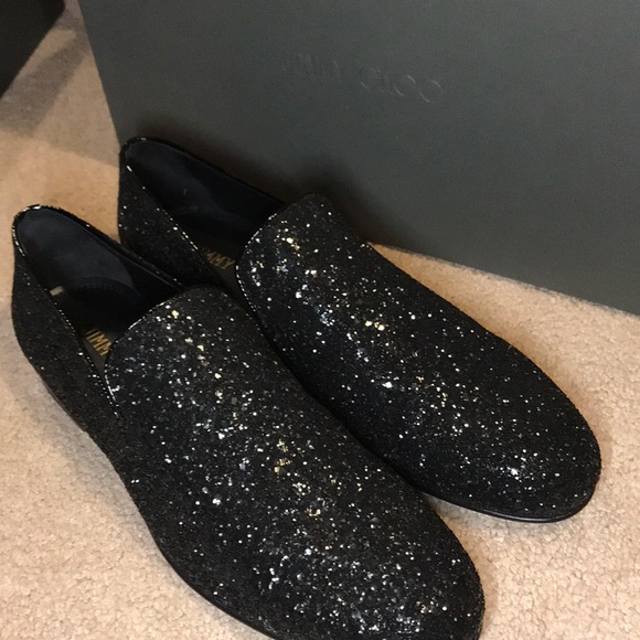 Jimmy Choo MENS glittered black loafer size 41 - Picture 3 of 5